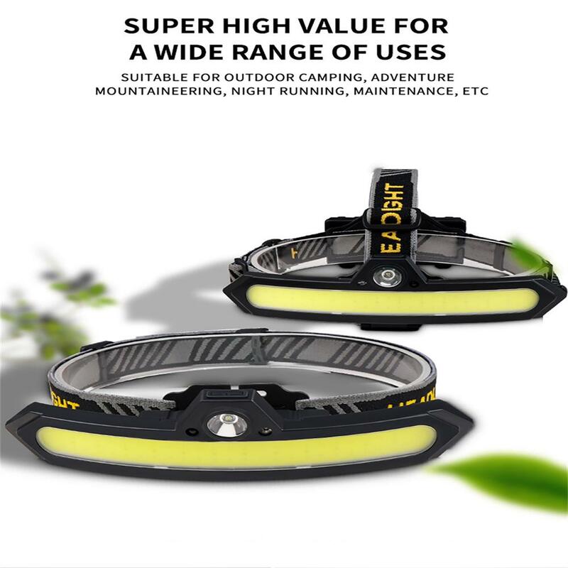 New Outdoor Headlamp Type-c Rechargeable Waterproof Led Cob Strong Light Head Lamp For Camping Hiking Working Hot