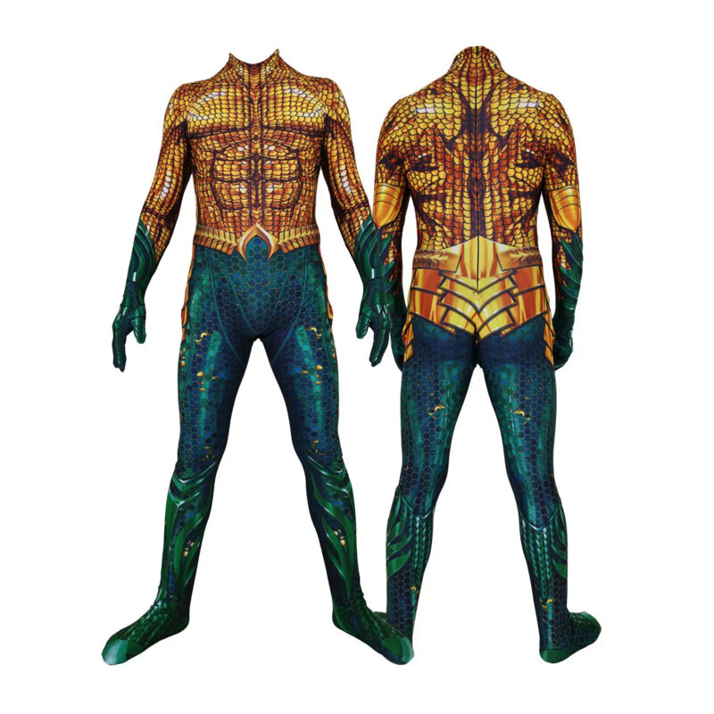 Halloween Movie Aquaman Mera Cosplay Costume Superhero Arthur Curry Orin Zentai Bodysuit Suit Jumpsuits for Adult Kids