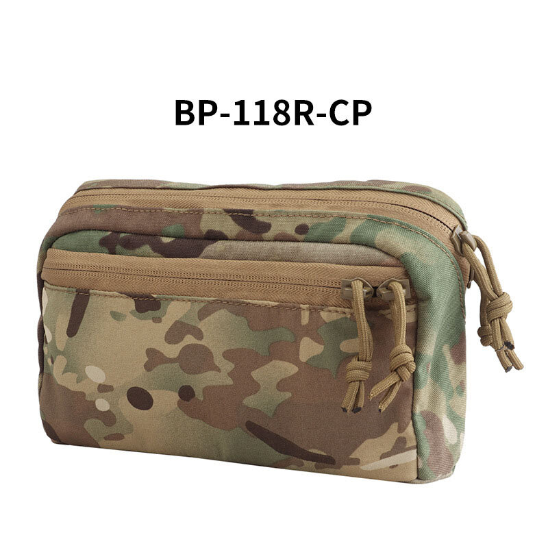 Lightweight Horizontal GP Pouch, Tactical Expansion Molle Storage Bag,Bidirectional Zipper, Built-in Fixed Ring, Sundry Tool Bag