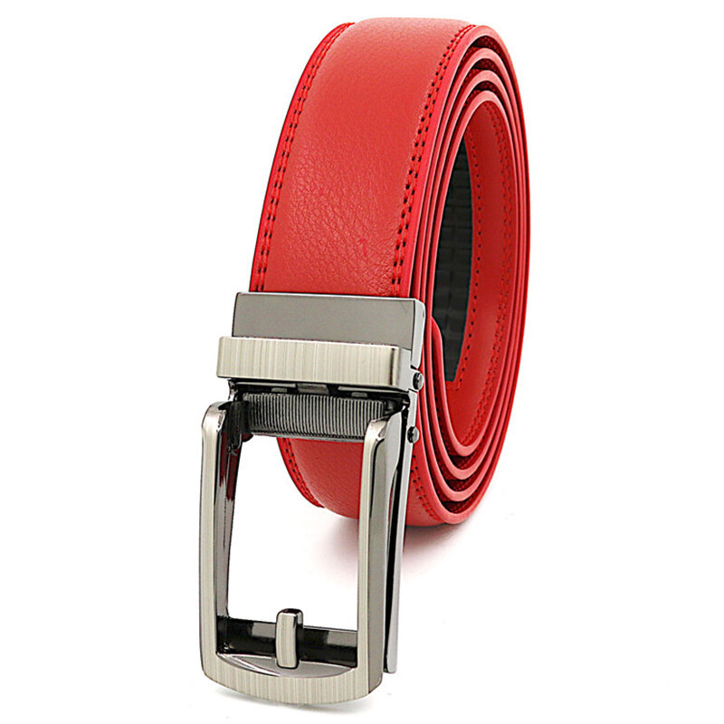 Cinturón de trinquete de cuero sin agujeros para hombre y mujer, cinturón multiusos para pantalones vaqueros, negocios, diario, de alta calidad