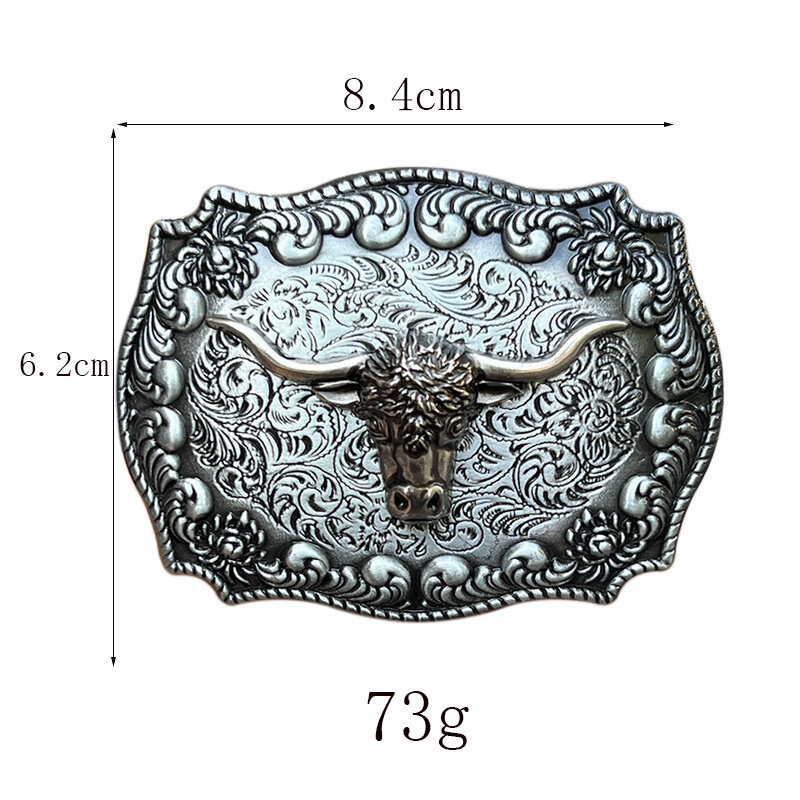 Hebilla de cinturón de cabeza de Toro, estilo étnico occidental
