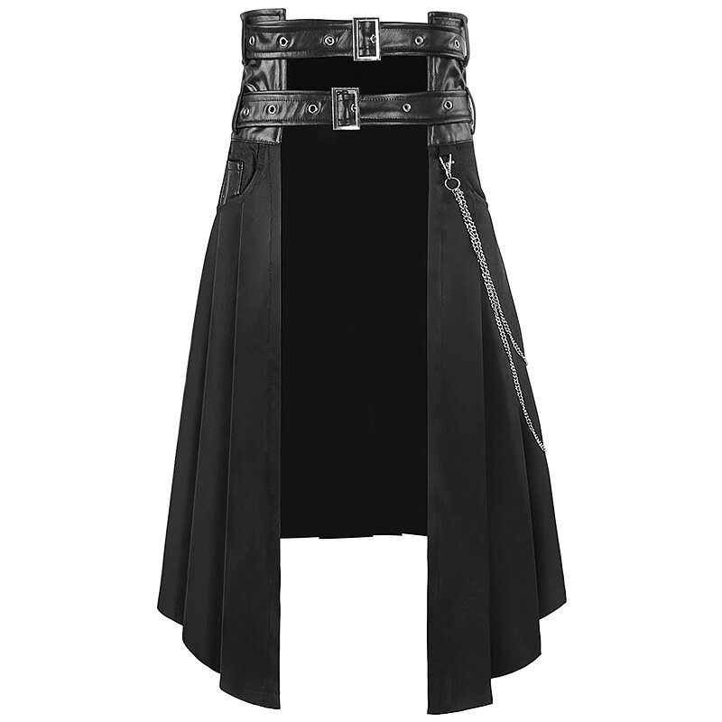 النساء Steampunk الرجال التنانير القرون الوسطى تأثيري القراصنة الشرير ماكسي Shirring فستان القوطية الأسود مثير مشد مطابقة التنانير