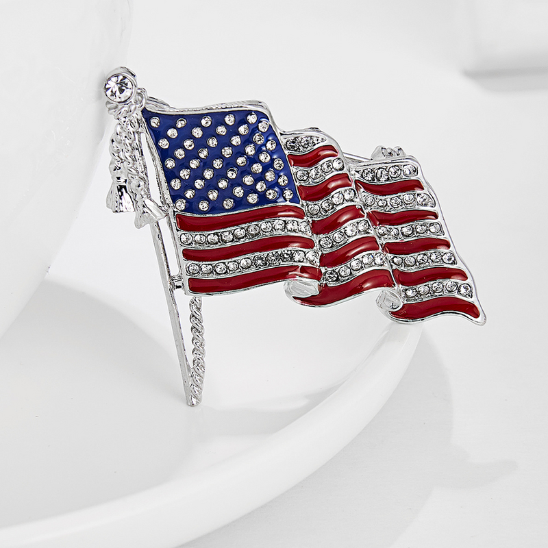 Desain bendera Amerika Pin dada dekoratif Pin kerah garis-garis bros hadiah bendera Amerika lencana Pin berdandan alat peraga dekorasi