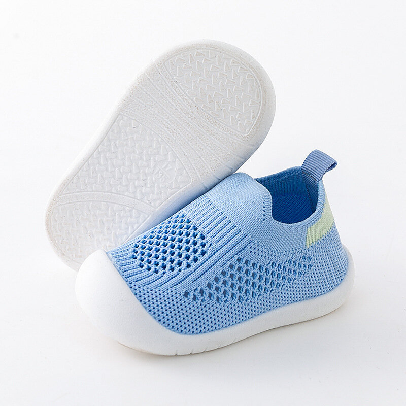 Zapatos de malla fina para bebé, calzado antideslizante de algodón con suela de goma suave y dibujos animados, para verano