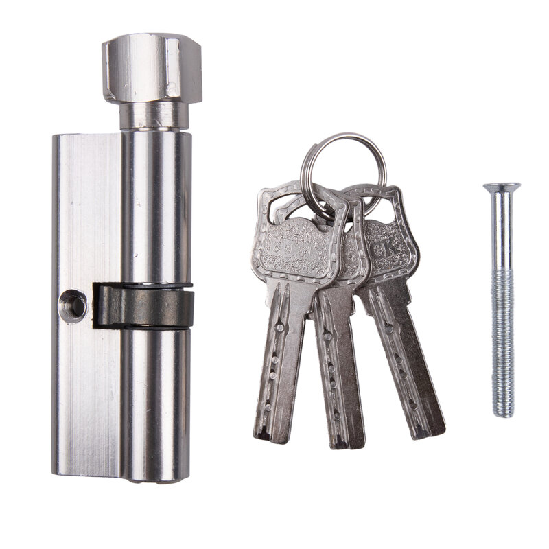1X serratura per porta universale piccola 70 serratura cilindro serratura per porta in legno per interni serratura a cilindro serratura a scatto con nucleo allungato con 3 chiavi