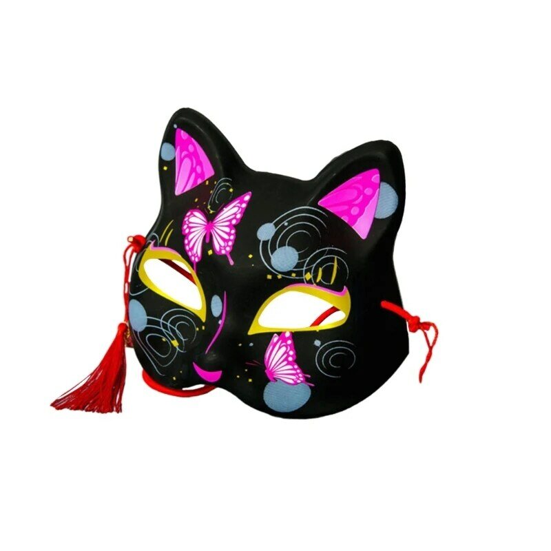 Maska lisa Maska na bal maskowy Halloween Party Maska Pół twarzy Maska kota Maska zwierzęca