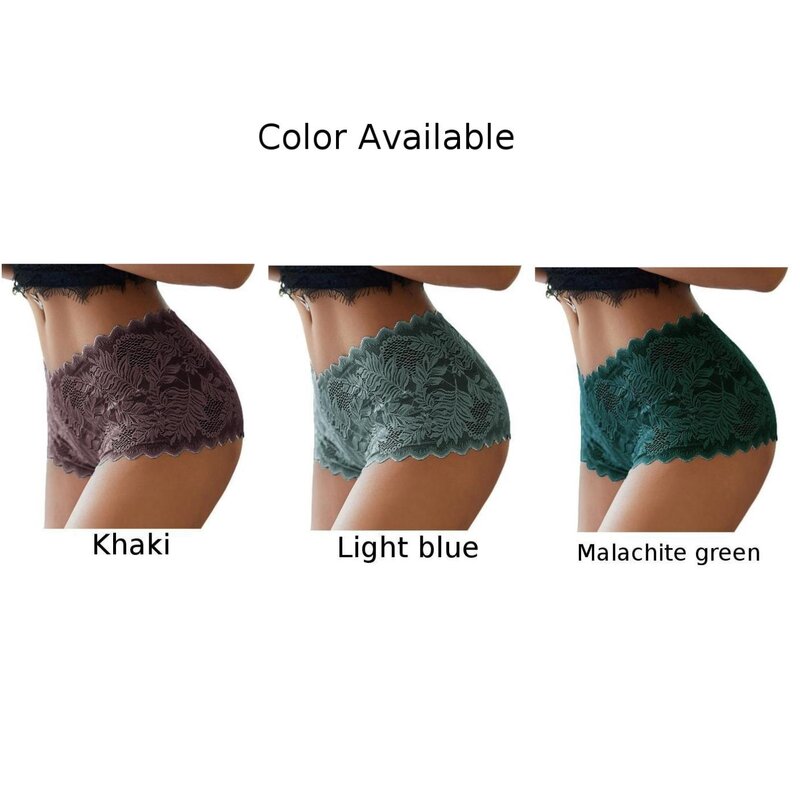 Womens Sexy See-Through Lace Boxer Briefs Seductive Lingerie Comfortable Breathable Knickers Erotic Panties Underwear Plus Size