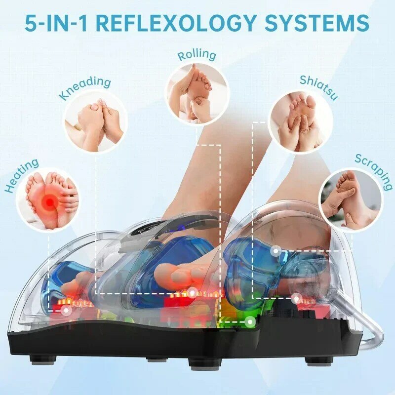 Tissacre Shiatsu Voetmassageapparaat Met Heat-Foot Massageapparaat Voor Neuropathie, Plantaire Fasciitis En Pijnverlichting-Massage Voet, L