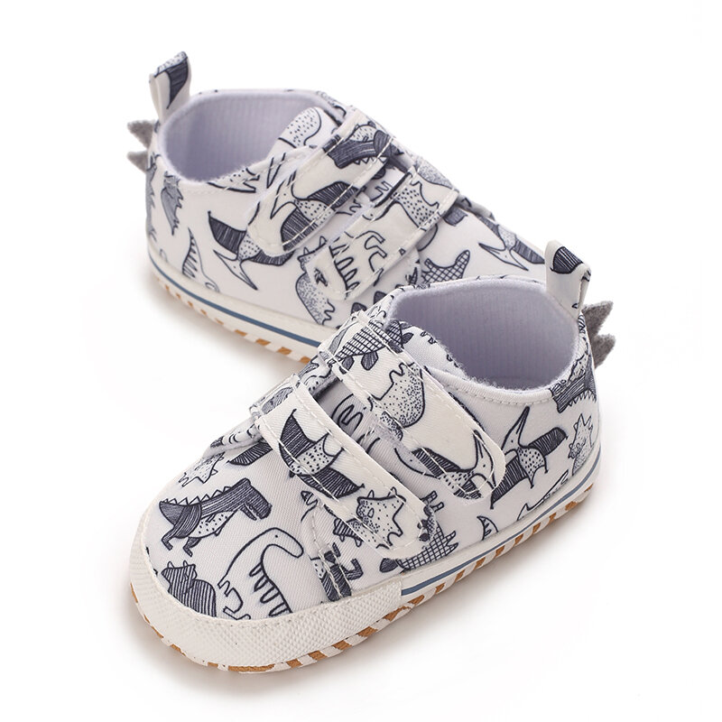 Cute Animal Pattern Breathable Toddler Walking Shoes For Babies Aged 0-18 Months Non Slip Soft Soled Canvas Casual Shoes