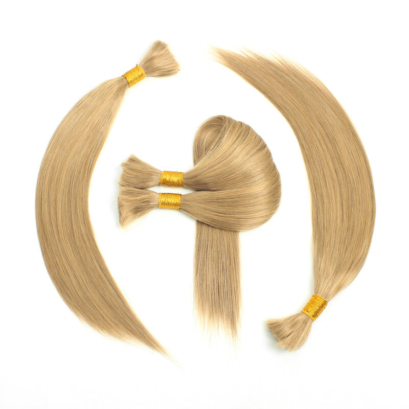 Prosty ludzkie włosy hurtowo do oplatania bez wątku podwójnie rysowany naturalny kolor doczepy z ludzkich włosów do warkoczy 16-28 Cal