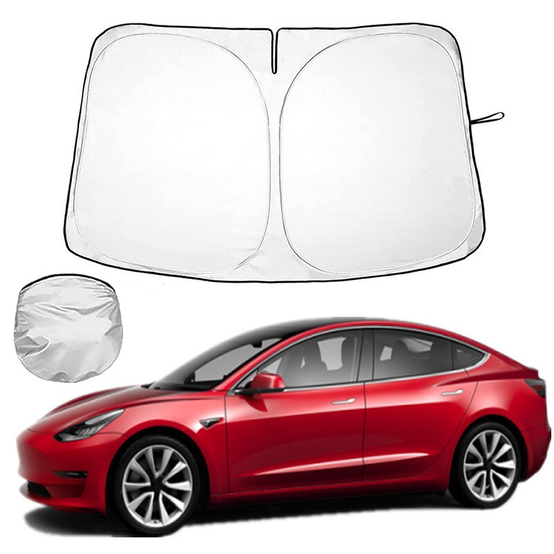 Penjualan terlaris penutup pelindung penahan matahari kaca mobil cocok untuk Tesla Model Y
