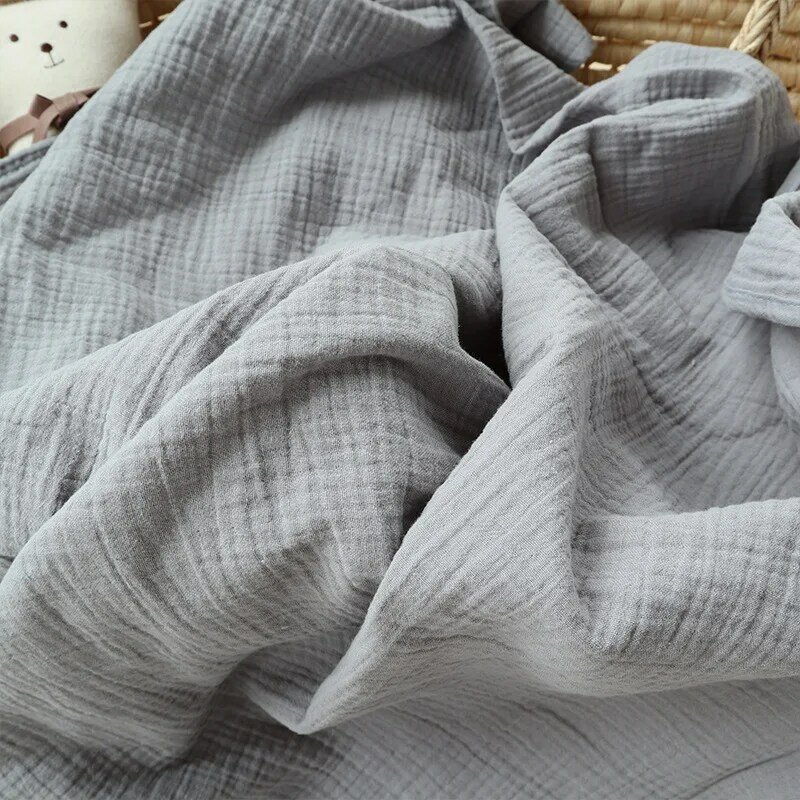 Хлопковое муслиновое Пеленальное Одеяло для младенцев, однотонное детское одеяло с кисточками, мягкое покрытие для новорожденных, детская кроватка