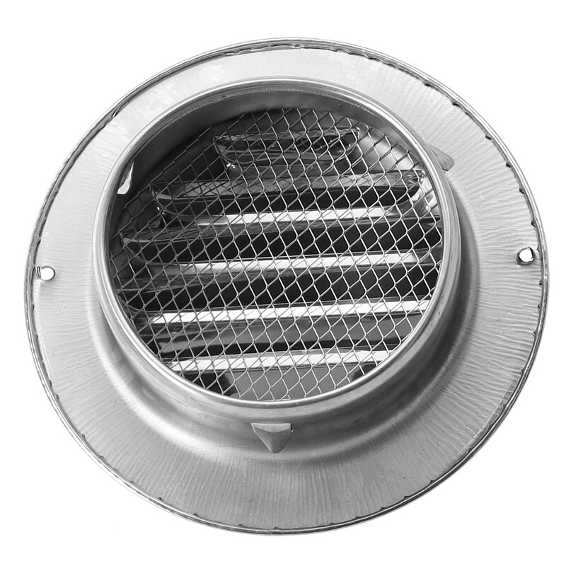Cubierta de ventilación de acero inoxidable plateado, tapa de ventilación elegante, mantiene a los insectos fuera y mejora la circulación del aire