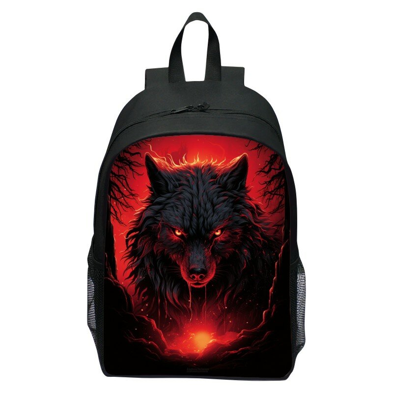 Ferocious Wolf Children Backpack Bookbag Boys School Bag Spider King Print Backpacks Large Capacity Teenager Travel Bag Mochila
