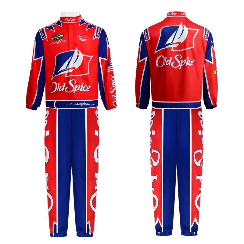 Movie Ricky Bobby Cosplay Uniform Racing Wear Top Pants Man Halloween Carnival Outfits