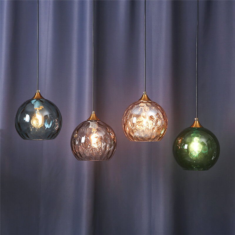 Plafonnier LED Suspendu en Forme de Boule de Verre au Design Moderne, Luminaire Décoratif d'Nik, Idéal pour une Chambre à Coucher, une Salle à Manger, une Cuisine ou un oral et