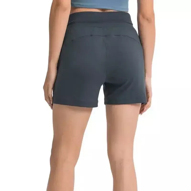 LU celana pendek Yoga celana pendek untuk wanita luar ruangan tenis Fitness lari celana pendek bahan Lycra elastisitas tinggi cepat kering Ventilatio