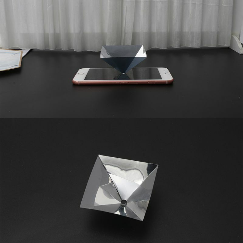 Proyector pantalla piramidal holograma 3D Universal para teléfono inteligente soporte vídeo con pantalla 360 con