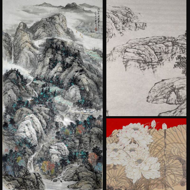 중국 Yunlong Xuan 종이 수제 서예 그림, 쌀 종이, 반 잘 익는 뽕나무, 백단향, 나무 껍질 종이