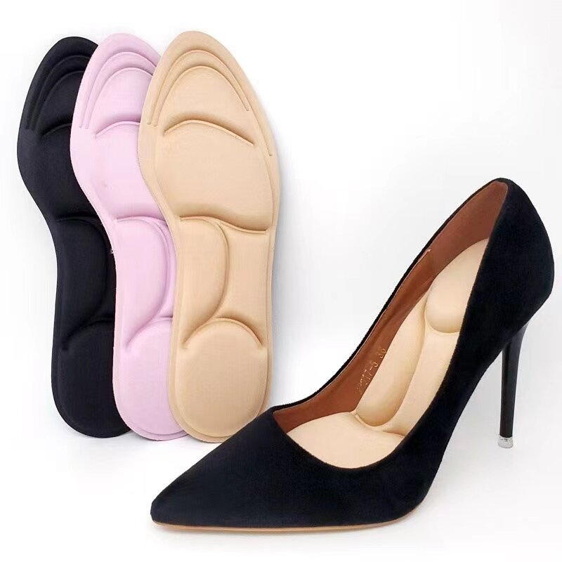 Удобные дышащие женские модные массажные стельки, 6 шт., стельки на высоком каблуке, Нескользящие стельки из пены с эффектом памяти для обуви, однотонные