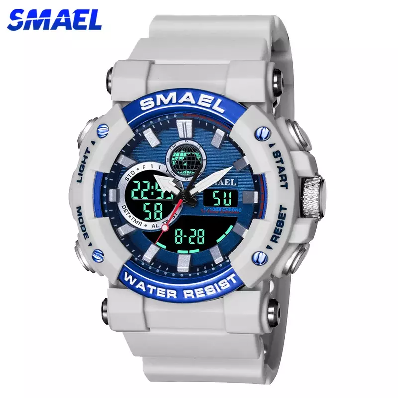 Smael Digitaluhr für Männer Mode Dual Time Display elektronische Sport Stoppuhr Datum Alarm Chronograph Quarz Armbanduhr männlich