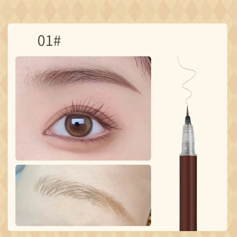 Liquid Eyebrow Pencil 0.01mm Ultra Fine Eeyeliner Lying Silkworm Pen Sweatproof Long Lasting Brown Eye Brow Liner Pen Eye Makeup