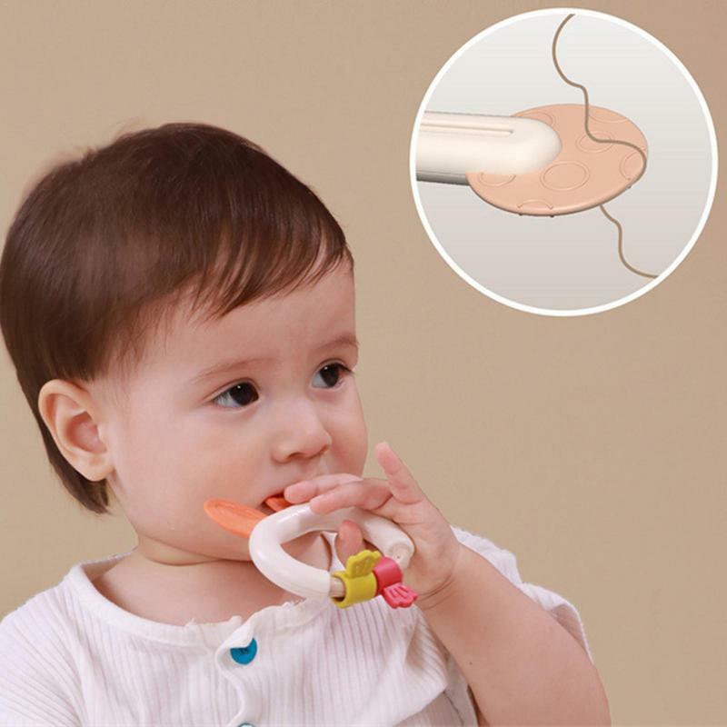 赤ちゃんの歯が生えるガラガラ,柔らかい安全な食品グレード,新生児の歯を和らげるための歯のケア,5個