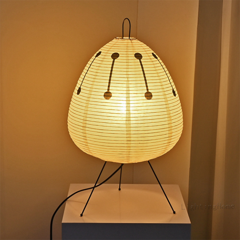 Lámpara de mesa de diseño japonés Akari wabi-sabi Yong, lámpara de papel de arroz impresa, decoración de escritorio para dormitorio, envío directo