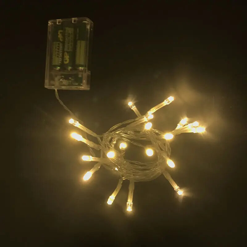 Guirnalda de luces LED impermeables con pilas AA, luces de Navidad para fiesta, decoración de boda, 2M, 3M, 4M, 5M, 10M, 3 uds.