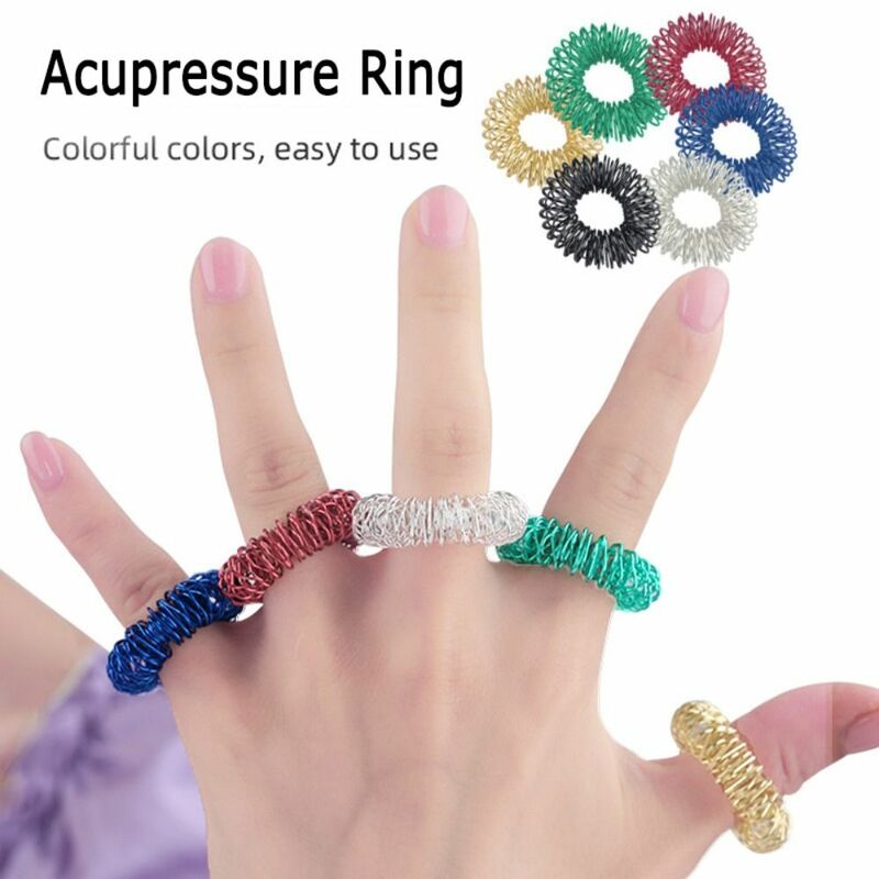Premium Akupressur Ring raffinierte Federn Stahl Anti-Stress-Ringe Mini φ 2,5 cm Stress Ring Entspannung Finger