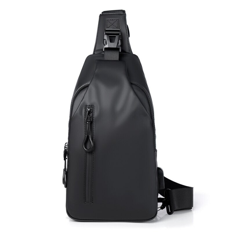 1 bolsa de pecho multifuncional de carga USB de gran capacidad para hombres bolsa de hombro ligera de moda simple para viajeros