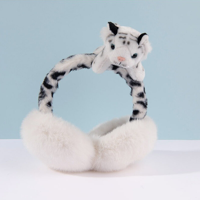 Cute Cartoon Tiger Earmuff Foldable Plush Stuffed Animal Ear-Muffs for kids Unisex Winter Cold Protection Soft  Warm Ear Cover