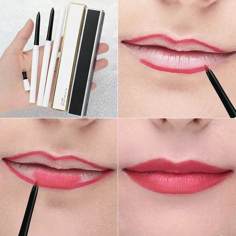 15 Colors Fine Smooth Waterproof Lip Liner Private Label Custom with Sharpener Long-lasting High Pigmentation Perfect Sexy Lips