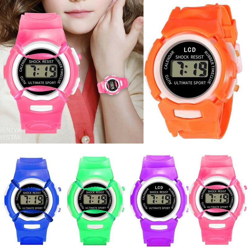 Детские цифровые многофункциональные спортивные часы с цифрами, модные часы, мужские электронные часы