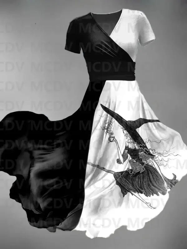 فستان ماكسي فني لجمجمة الهالويين للنساء ، فستان مثير برقبة على شكل حرف V ، فساتين نسائية ، مطبوع ثلاثي الأبعاد
