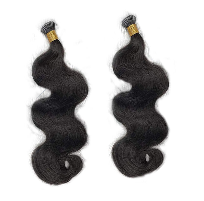 Ekstensi rambut ujung I Tautan mikro untuk wanita hitam gelombang tubuh rambut Virgin Brasil 100% rambut manusia rambut jumlah besar 1g/100 helai