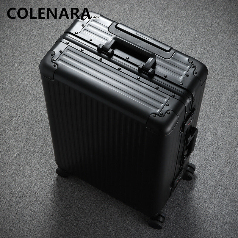 COLENARA-maleta de aleación de aluminio y magnesio para mujer, Maleta de equipaje rodante de alta calidad, 20 ", 24"