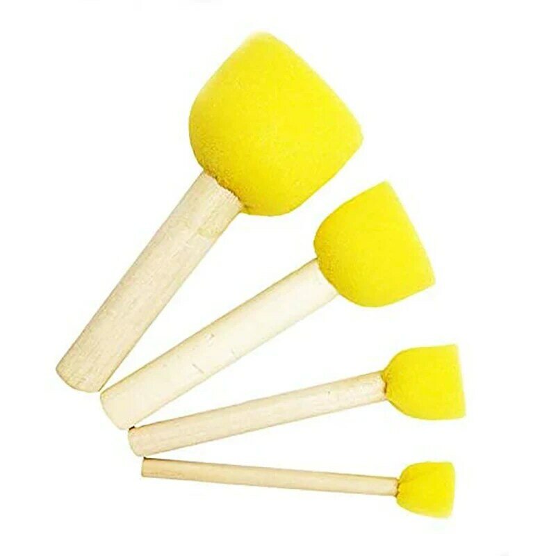 60 Pieces of Round Paint Foam Sponge Brush Set Painting Tools, Brush Set, Suitable for Children Handicrafts