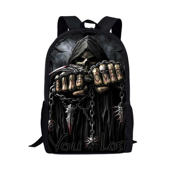 Cool Skull Print PleBackpack for Men, Kids, Boys and Girls Backpacks, School Bags for Child, Teenage, 03