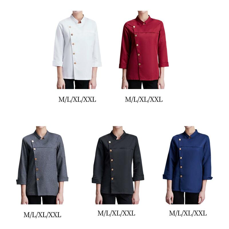 Men Women Chef Coat Jacket Waiter Apparel Wear Workwear for Cafe kitchen Service Bakery Pizza