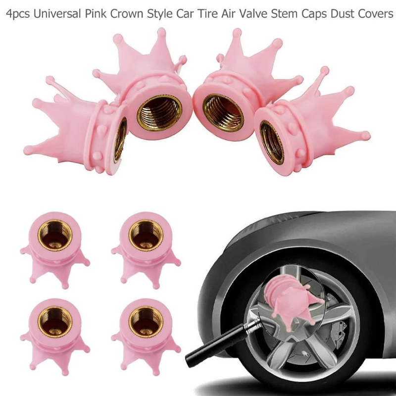 王冠と車のタイヤのバルブキャップ,防塵,自転車のホイールのための防塵カバー