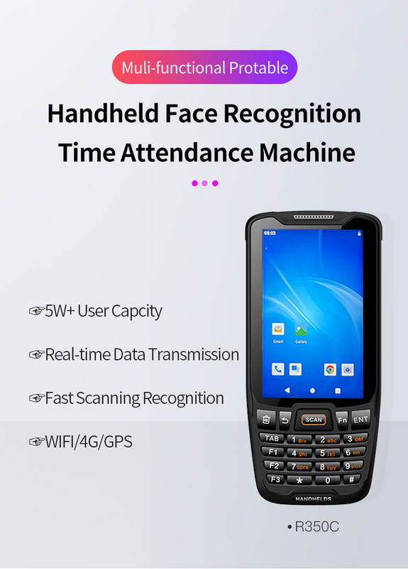 Portátil Handheld Barcode Scanner, Terminal PDA, Inventário, UHF, RFID, Leitor Android, Computador móvel para Time Attancement, Empresa