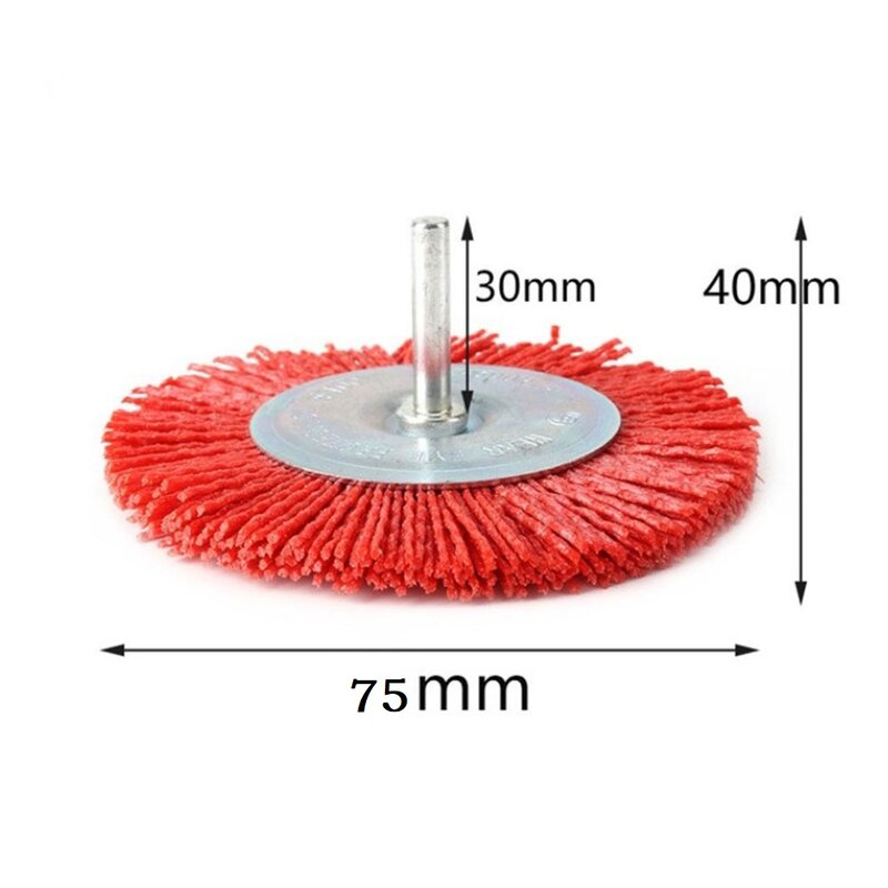 Grinding Wheel Brush 1pc 50mm/70mm/100mm 6mm Shank Diameter Red And Silver Removing Paints Sanding Wood Turnings
