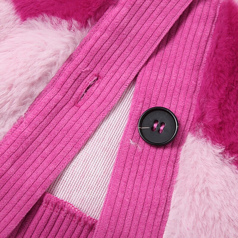Женское однобортное пальто с отложным воротником, милый Модный пуловер контрастных цветов с длинными рукавами, топы
