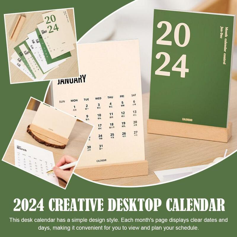 2024 kalendarz biurkowy kreatywny planer ozdoby na biurko moda świeża szkolna notatka dekoracja Mini materiały biurowe Z7D8