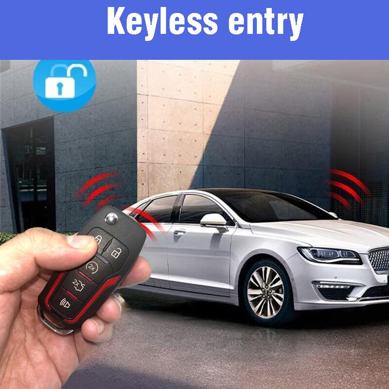 Universal auto start stop keyless entry system engine start alarm system push one-button start system remote car accessories