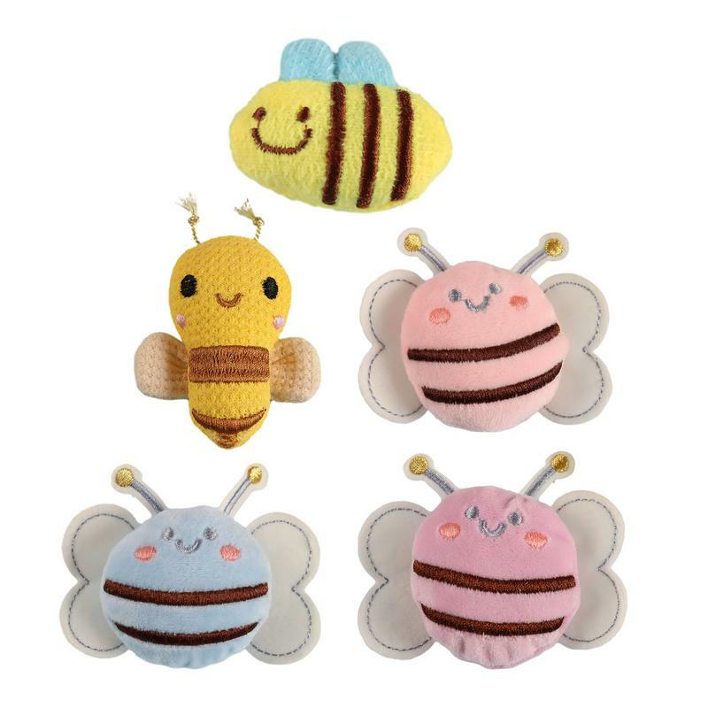 Broches de abelha portáteis para lenços, Plush Bee Brooch, lapela Pins, Schoolbags, Bag Clothing