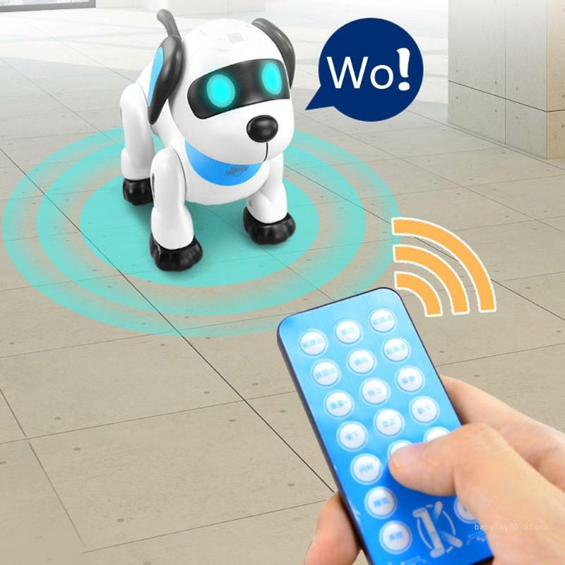 Y4UD リモコン犬 ロボットスタント子犬音声制御おもちゃ電子ペットダンスプログラマブルロボット子供のためのサウンド付き