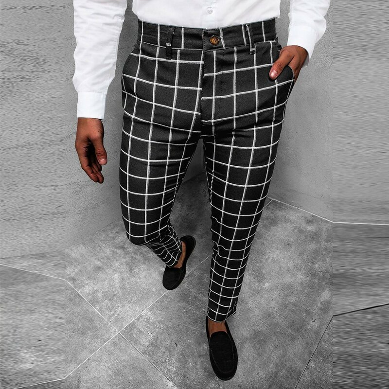Four Seasons New Men's Suit Trousers Korean Style Slim Casual Ankle Pants Street Youth High Quality Formal Suit Pants