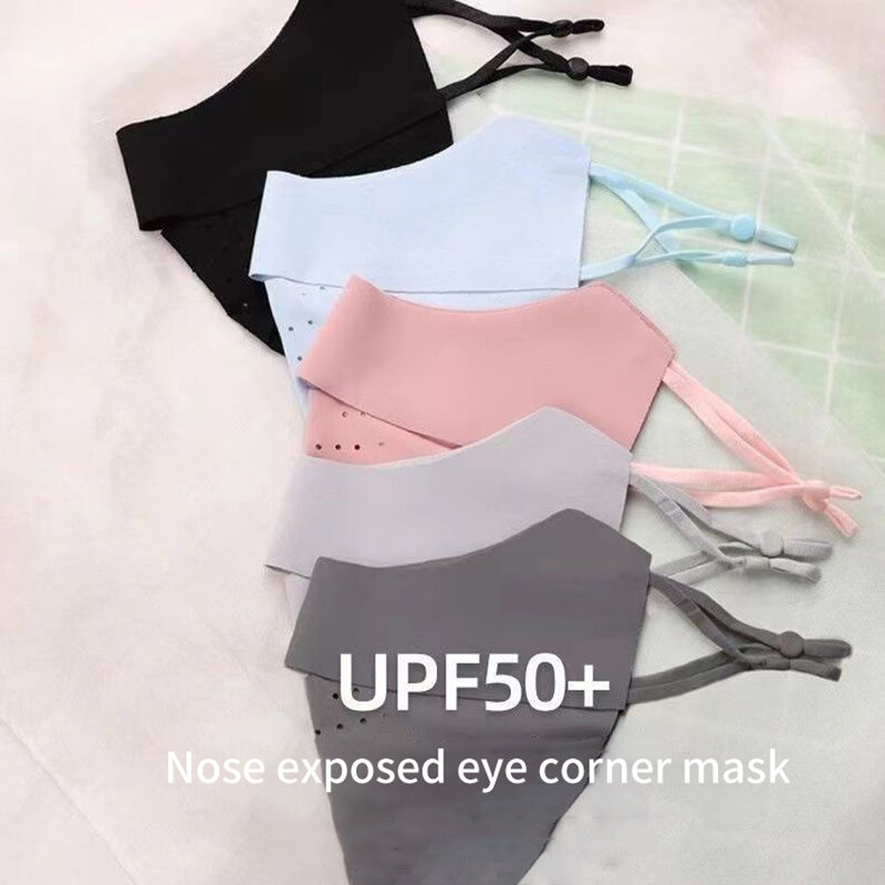 Masker pelindung matahari wajah penuh wanita, masker sutra es mulus pelindung mata Anti-Uv tipis bernapas